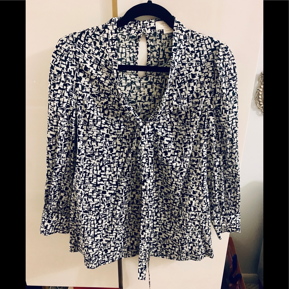 Kate Spade Cotton Long Sleeved Blouse with Tie